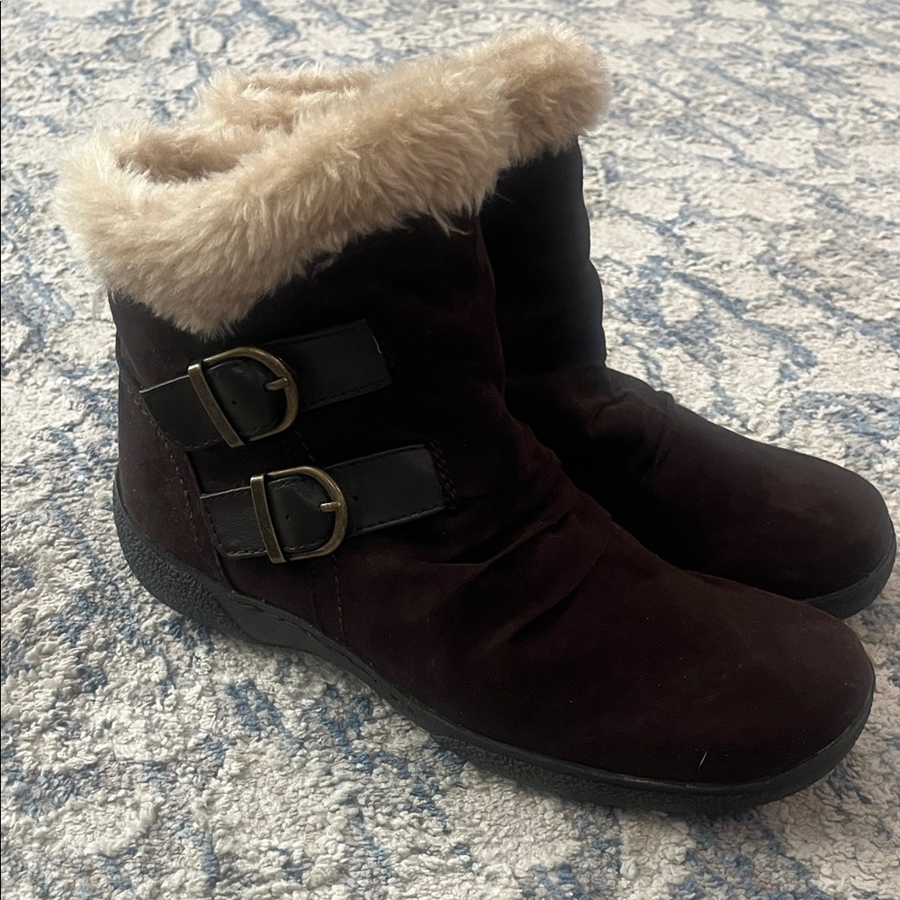 Kim Roger's Women’s Faux-Fur Trim Winter Ankle Boots - - Picture 4 of 6